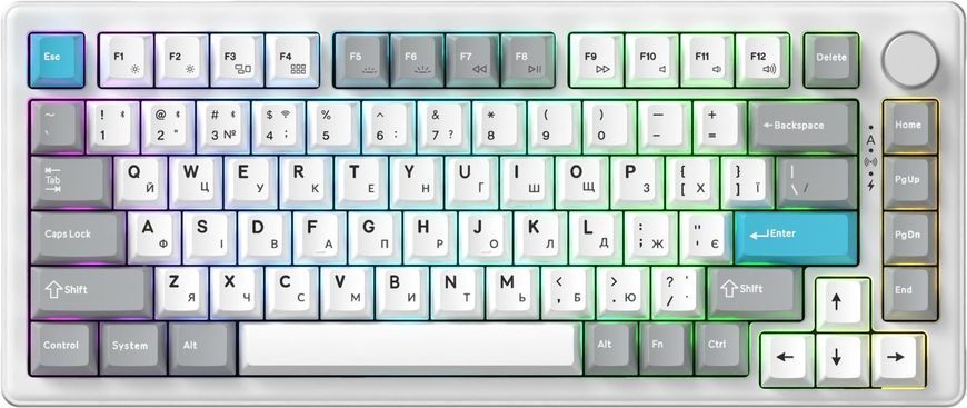 Клавіатура бездротова GamePro Asgard Yord Keychron Super Red Switch White (MK266WH) [616001]