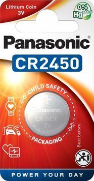 Батарейка CR2450 Li-ion (Lithium), Panasonic, (бл.1 шт.) (CR-2450EL/1B) [404947]