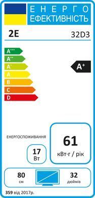 Телевізор 32" 2E LED HD 60Hz Black (2E-32D3) [102112]