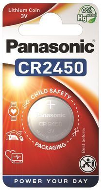 Батарейка CR2450 Li-ion (Lithium), Panasonic, (бл.1 шт.) (CR-2450EL/1B) [404947]