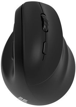 Миша 2E MF325 Silent, WL/BT, вертикальна, чорний (2E-MF325WBK) [104147]