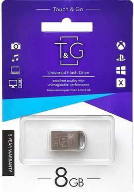 Флеш-накопичувач USB 8GB T&G 105 Metal Series Silver (TG105-8G) [607167]