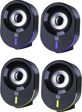 Акустична система 2.0 Defender Solar 8, 10Вт, Bluetooth, RGB підсвітка, USB, чорна (65938) [405266]