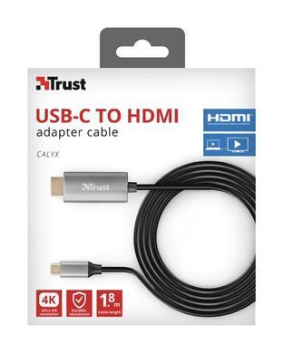 Адаптер Trust Calyx USB-C > HDMI, 1.8м, чорний (23332_TRUST) [108494]