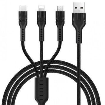 Кабель Hoco U31 Benay 3in1 USB - Lightning/micro USB/USB-C, 1.2 м, Black (K17892) [621542]