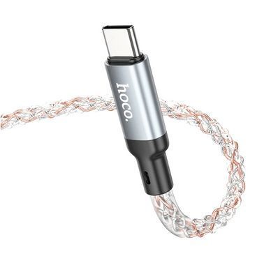 Кабель HOCO U112 Shine 60W charging data cable for Type-C to Type-C Gray (6931474788825) [804393]