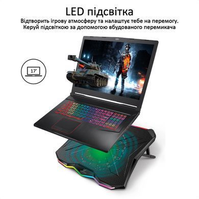 Охолоджуюча пiдставка для ноутбука Promate Vertux Glare Black (glare.black) [610992]