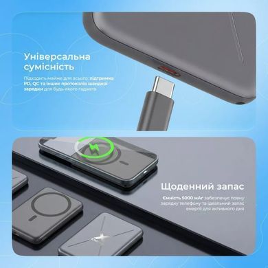 Універсальна мобільна батарея Proove X-Core 20W 5000mAh Gray (PNXC20010003) [618401]