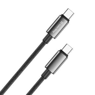 Кабель ColorWay USB Type-C - USB Type-C (M/M), zinc alloy braided, 5А, 2 м, Black (CW-CBPDCC099-BK) [619966]