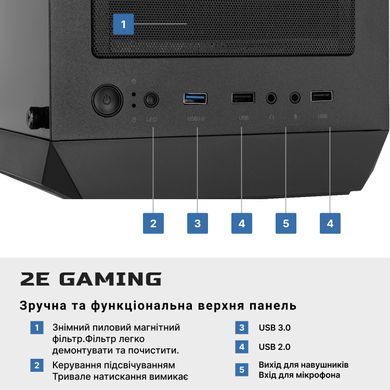 Комп&rsquo;ютер персональний 2E Complex Gaming AMD R5-5600, 16Gb, F500GB, NVD3050-8, B550, G338, 550W, FreeDos (2E-9568) [101544]