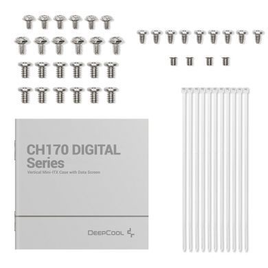 Корпус DeepCool CH170 Digital White без БЖ (R-CH170-WHNPI0D-G-1) [608751]