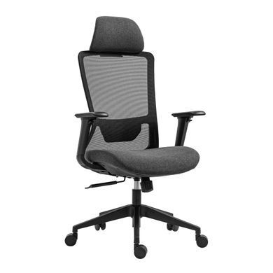 Крісло 2E OFFICE OC150, тканина, 4D-підлокітники, підголівник, чорний (2E-OC150-BLACK) [115296]