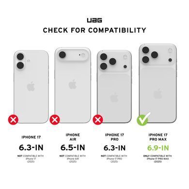 Чохол UAG для iPhone 17 Pro Max, Plasma XTE MagSafe, Clear/Titanium (114528114G36) [112694]