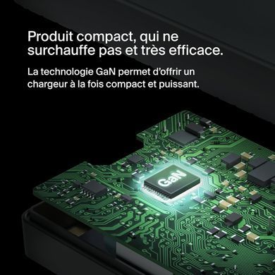 Зарядний пристрій мережевий Belkin 100Вт USB-С GAN PD PPS, кабель USB-C 2м, чорний OEM (INC016VFBK) [108399]