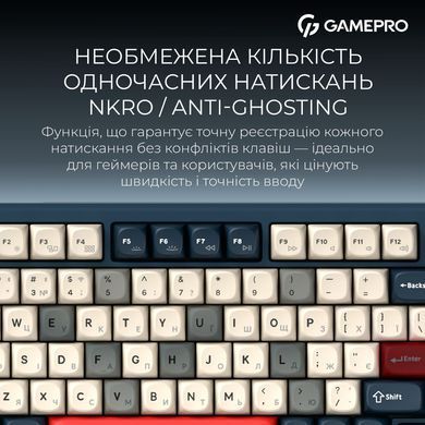 Клавіатура бездротова GamePro Asgard Yord Keychron Super Red Switch Blue (MK266BL) [616002]