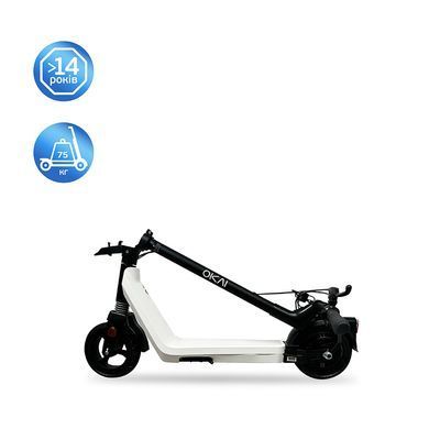 Електросамокат OKAI Zippy ES50С Black 8" 250W/500W, 5.2Ah, 20 km, 25 km/h, 10&deg;, 13.5 kg (ES50C-B) [800003]