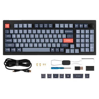 Клавіатура механічна Keychron V5 Max 100Key, Gateron Jupiter Banana, Knob, WL/BT/USB-A, Hot-Swap, QMK, EN/UKR, RGB, чорний (V5M-D4-UA) [103636]