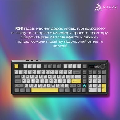 Клавіатура бездротова Ajazz AK980 V2 Maillard Switch Black (AK980-V2-M-BGY) [617556]