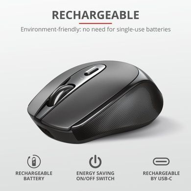 Миша Trust Zaya Rechargeable, WL, чорний (23809_TRUST) [13959]