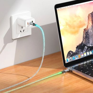 Кабель HOCO U112 Shine 60W charging data cable for Type-C to Type-C Gray (6931474788825) [804393]