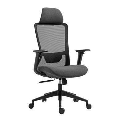 Крісло 2E OFFICE OC150, тканина, 4D-підлокітники, підголівник, чорний (2E-OC150-BLACK) [115296]