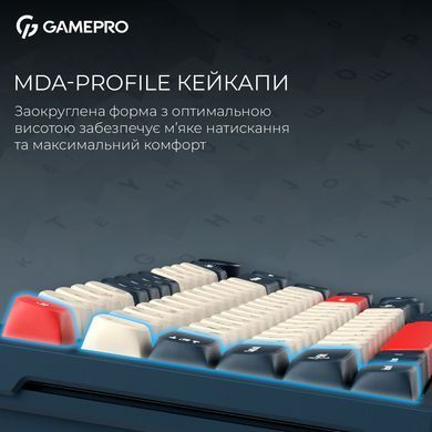 Клавіатура бездротова GamePro Asgard Yord Keychron Super Red Switch Blue (MK266BL) [616002]
