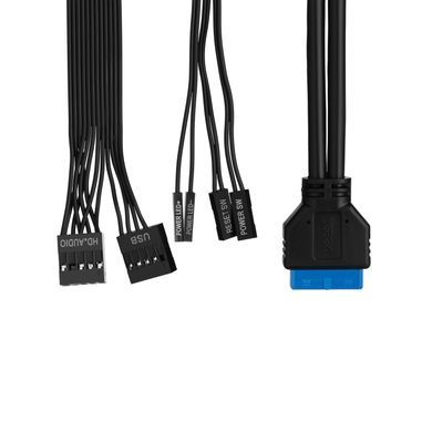 Корпус 2E Credo Plus V350BG без БЖ, 1xUSB3.0, 1х USB 2.0, 1xUSB Type-C, 3x120мм ARGB, VGA 350мм, LCS ready, контролер з пультом, TG Side Panel, mATX, чорний (2E-V350BG) [111681]