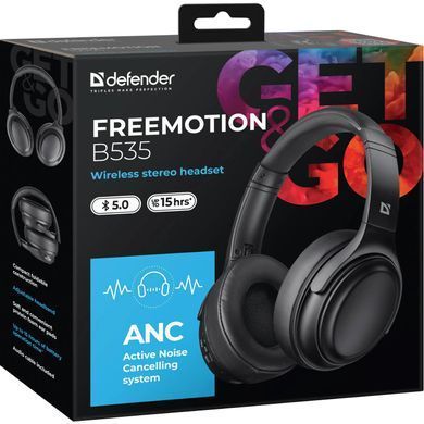 Гарнітура Defender FreeMotion B535, Bluetooth+3,5мм, ANC, Black (63535) [401847]