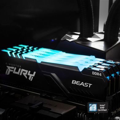 Пам'ять ПК Kingston DDR4 32GB KIT (16GBx2) 3200 FURY Beast RGB (KF432C16BB12AK2/32) [103849]