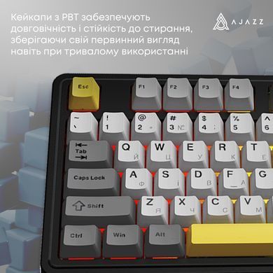 Клавіатура бездротова Ajazz AK980 V2 Maillard Switch Black (AK980-V2-M-BGY) [617556]