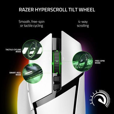 Миша Razer Basilisk V3 Pro, RGB, USB-A/WL/BT, білий (RZ01-04620200-R3G1) [104020]