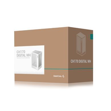 Корпус DeepCool CH170 Digital White без БЖ (R-CH170-WHNPI0D-G-1) [608751]