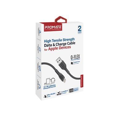 Кабель Promate xCord-Ai200 USB - Lightning (M/M), 2 A, 2 м, Black (xcord-ai200.black) [615043]
