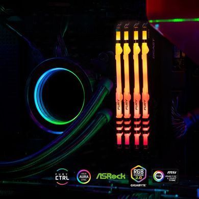 Пам'ять ПК Kingston DDR4 32GB KIT (16GBx2) 3200 FURY Beast RGB (KF432C16BB12AK2/32) [103849]