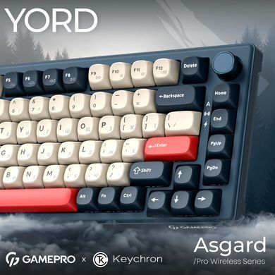 Клавіатура бездротова GamePro Asgard Yord Keychron Super Red Switch Blue (MK266BL) [616002]