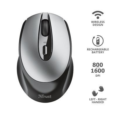 Миша Trust Zaya Rechargeable, WL, чорний (23809_TRUST) [13959]