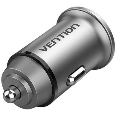 Автозарядка 2USB-A 30W QC3.0 Gray Mini Style Aluminium Alloy Type Vention (FFEH0) [402160]