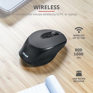 Миша Trust Zaya Rechargeable, WL, чорний (23809_TRUST) [13959]