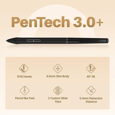 Графічний планшет Huion 10.5"x6.25" Inspiroy Frego M, BT, USB-C, чорний (L-610) [104772]