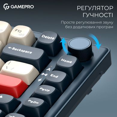 Клавіатура бездротова GamePro Asgard Yord Keychron Super Red Switch Blue (MK266BL) [616002]