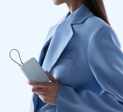 Зовнішній акумулятор Xiaomi Power Bank 10000mAh (Integrated Cable) Ice Blue GL (BHR9073GL) [806187]