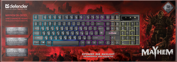 Клавіатура Defender Mayhem GK-360DL RGB (45362) [200704]