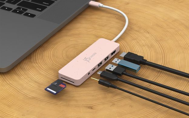 USB-хаб J5create USB-C 6-в-1 Rose (JCD373ER-N) [618229]