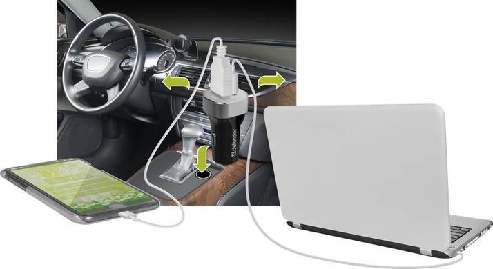 Автозарядка 2xUSB 27W (USB-C + USB-A) UCG-01 5V/5.4A Defender (83569) [402110]