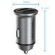 Автозарядка 2USB-A 30W QC3.0 Gray Mini Style Aluminium Alloy Type Vention (FFEH0) [402160], фото 4