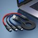 Кабель HOCO X76 USB to iP+Type-C+Micro 2A, 1m, nylon, aluminum connectors Black+Red+Blue (6931474768636) [803601], фото 4