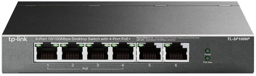 Комутатор TP-LINK TL-SF1006P 6x1FE (4xPoE) (TL-SF1006P)