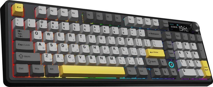 Клавіатура бездротова Ajazz AK980 V2 Maillard Switch Black (AK980-V2-M-BGY) [617556]