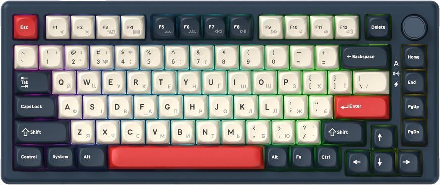Клавіатура бездротова GamePro Asgard Yord Keychron Super Red Switch Blue (MK266BL) [616002]