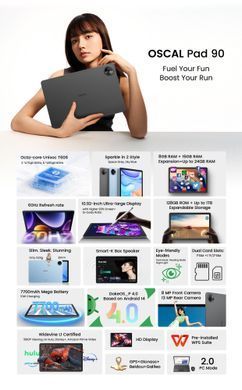 Планшет PAD90 10" 128GB OSCAL (PAD90 GREY) [503186]
